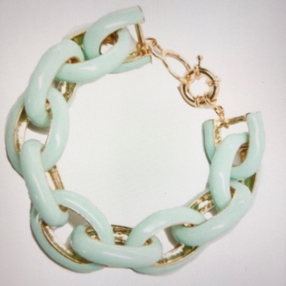 Mint Enamel Link Bracelet - Picture 2 of 2